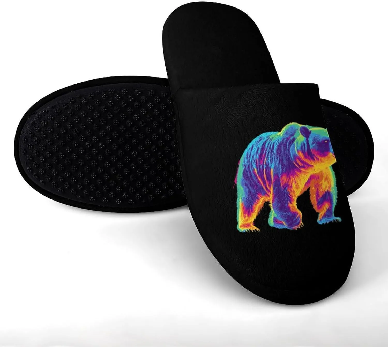 Bear Thermal Imaging Winter Mens Slippers Soft Lightweight Breathable Slip On House Shoes Indoor Outdoor