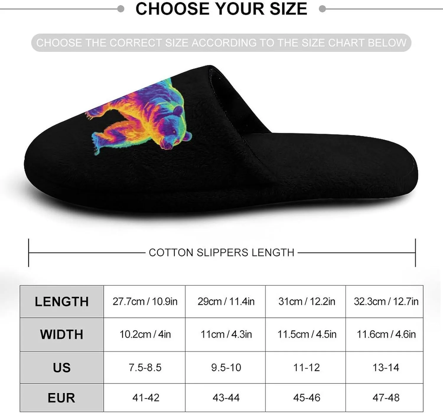 Bear Thermal Imaging Winter Mens Slippers Soft Lightweight Breathable Slip On House Shoes Indoor Outdoor