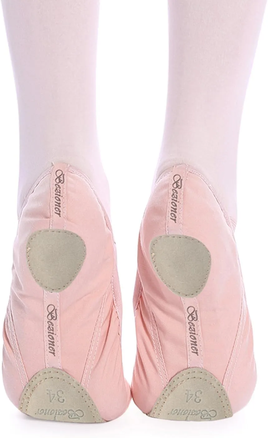Bezioner Girls Canvas Ballet Shoes Ballet Slipper for Kids Women,Yoga Shoes for Dancing