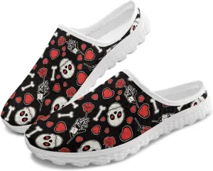 Binienty Women’s Art Design Mules Shoes Breathable Mesh Slip on Gardening Shoes Indoor Outdoor Slipper