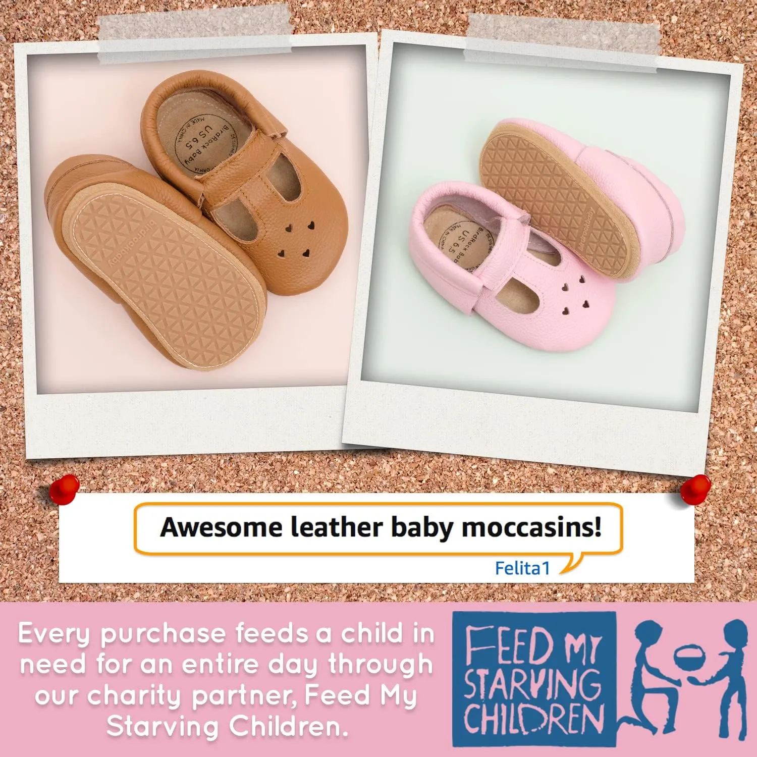 BirdRock Baby Hard Sole Mary Janes - Genuine Leather Shoes for Toddler Girls