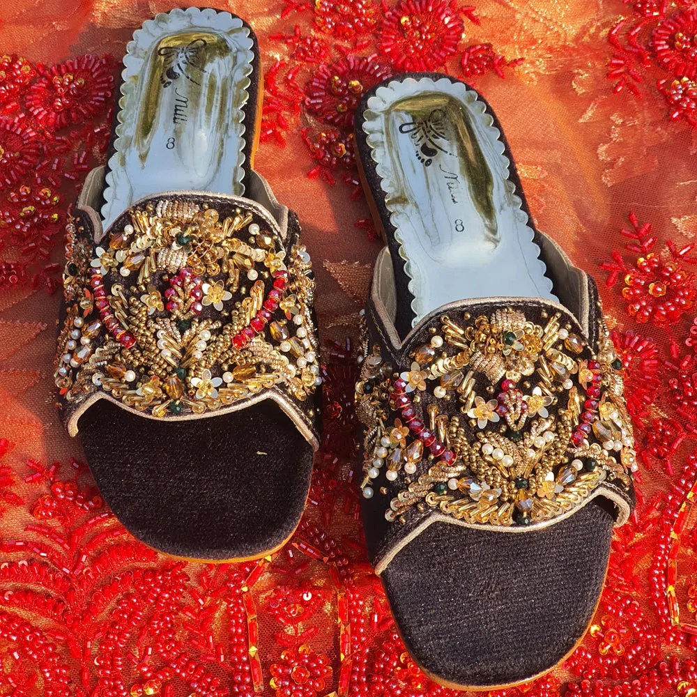 Black Fancy Slipper