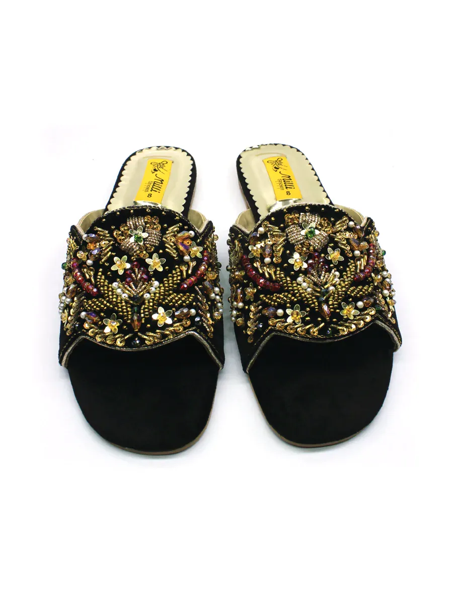 Black Fancy Slipper