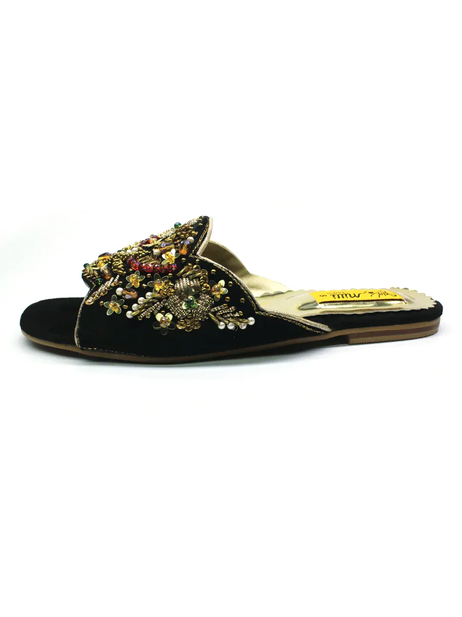 Black Fancy Slipper