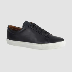 Brando Beamer Mens Leather Sneakers in Blue