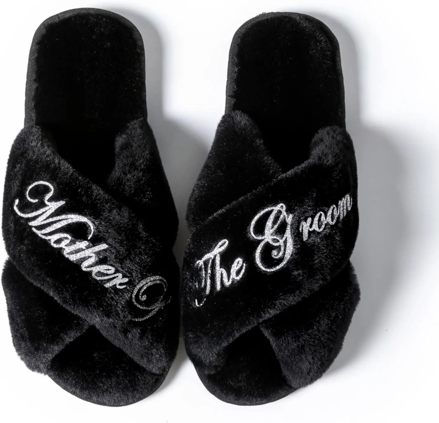 Bridal Slipper - Bridesmaid & Bachelorette Gifts - Silver Glitter Print
