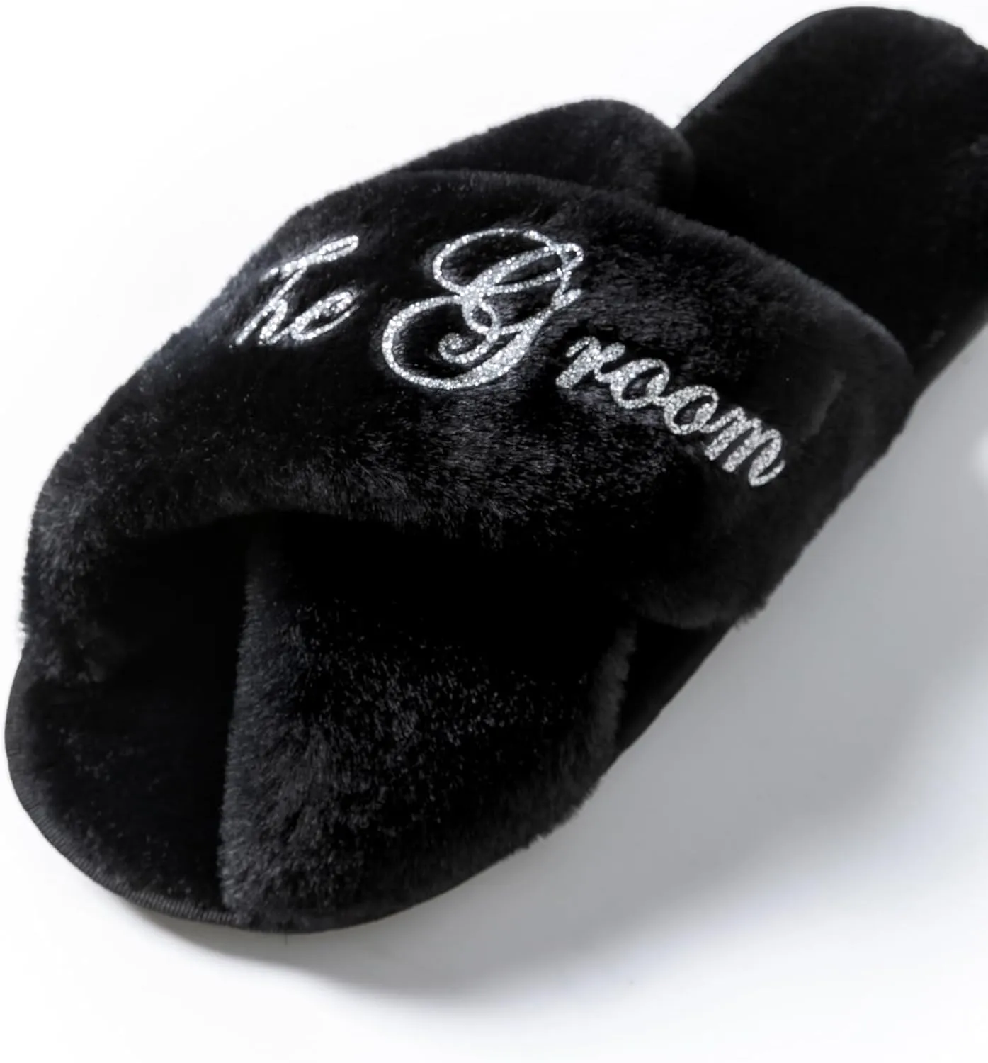 Bridal Slipper - Bridesmaid & Bachelorette Gifts - Silver Glitter Print