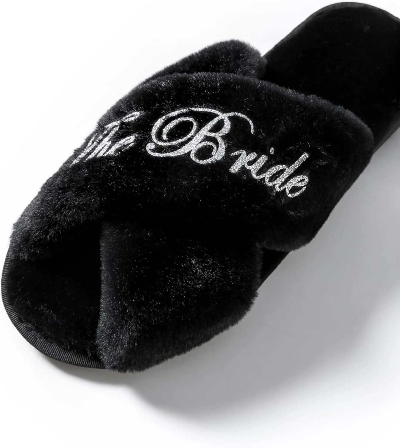Bridal Slipper - Bridesmaid & Bachelorette Gifts - Silver Glitter Print