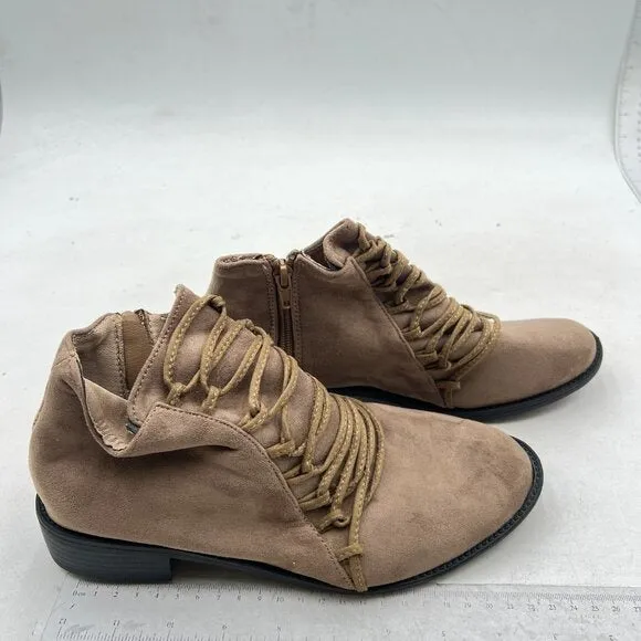 Brown Women's Lace Up Ankle Boots Comfortable Lightweight Walking Shoes