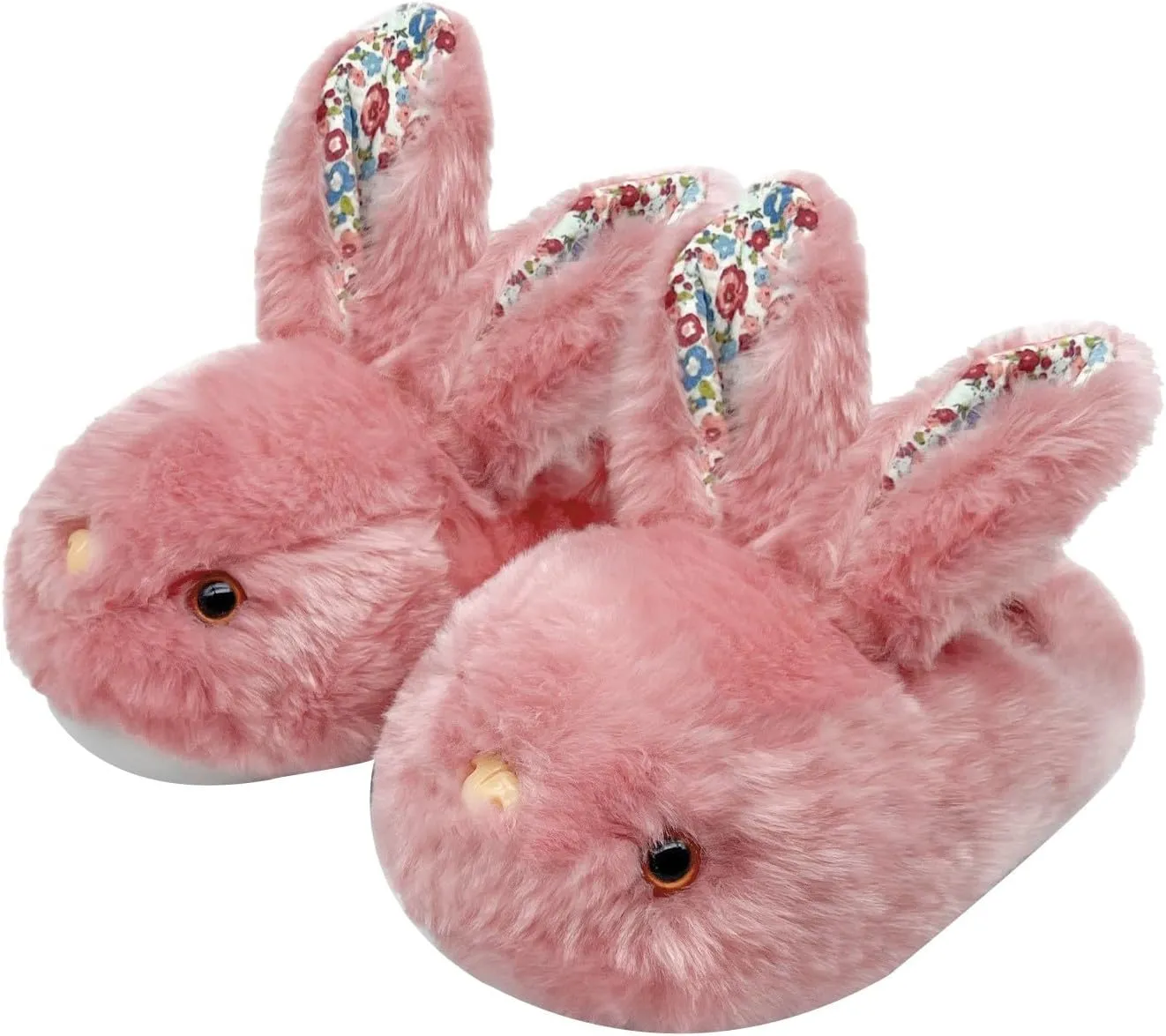 Bunny Slippers for Women Cute Plush Rabbit Fuzzy Slippers, Soft Fluffy Animal Winter Warm Indoor House Slippers Shoes