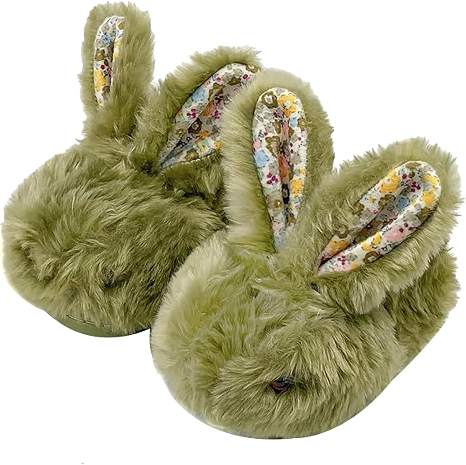 Bunny Slippers for Women Cute Plush Rabbit Fuzzy Slippers, Soft Fluffy Animal Winter Warm Indoor House Slippers Shoes