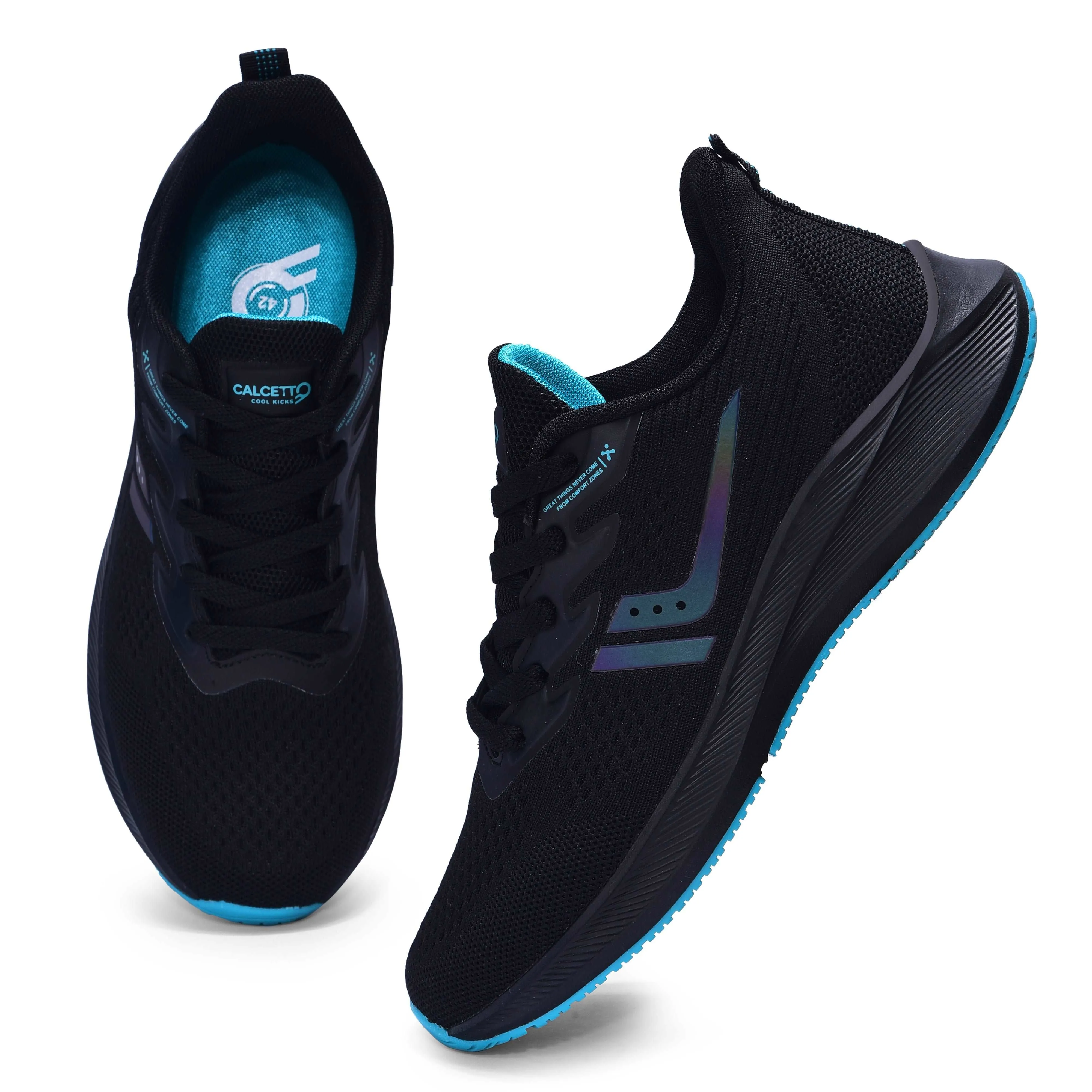 Calcetto Lightweight Casual Men'S Running Sports Shoes CLT-0964 Black Sea Green