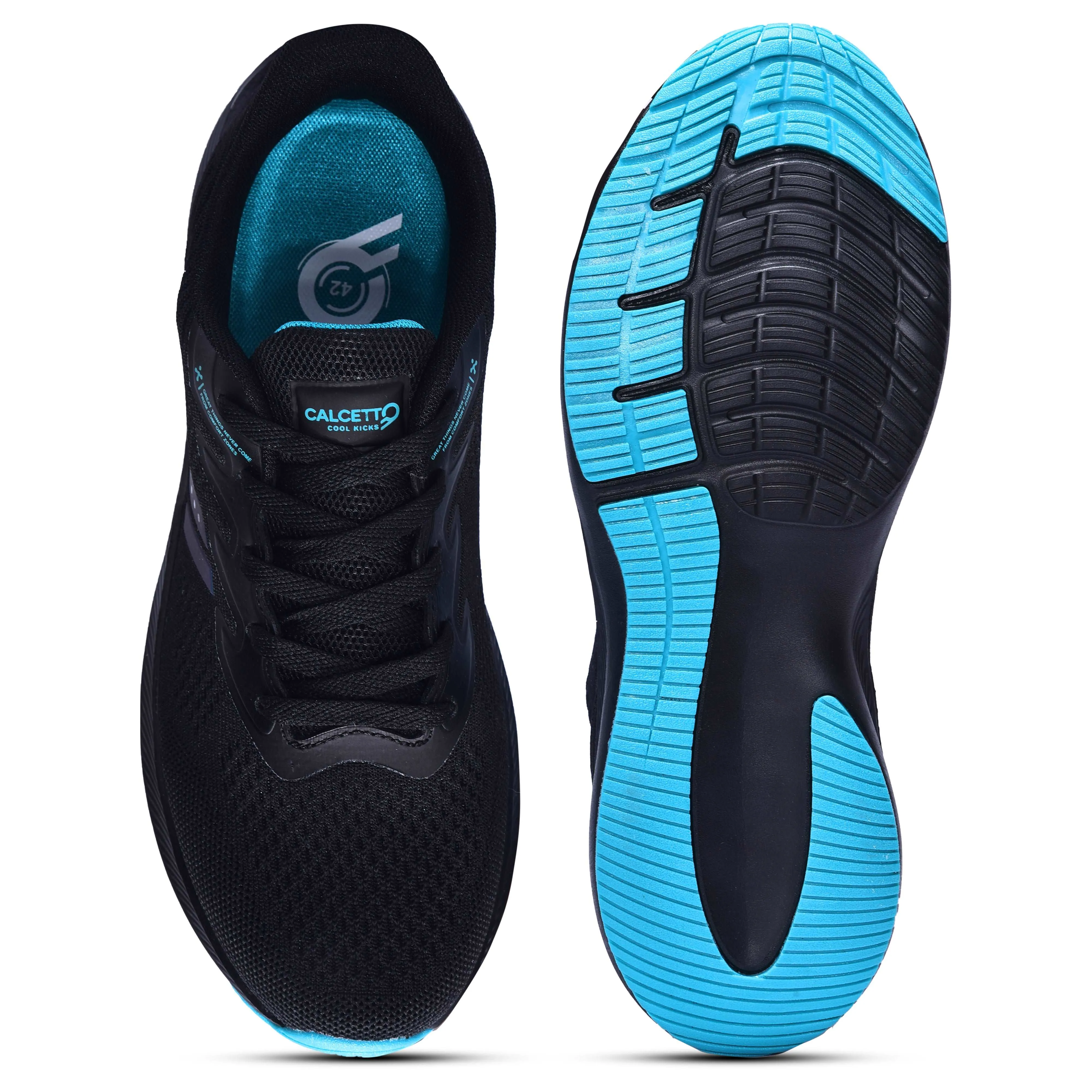 Calcetto Lightweight Casual Men'S Running Sports Shoes CLT-0964 Black Sea Green