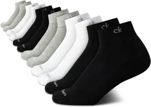 Calvin Klein Women's Quarter Socks - 12 Pack Cushioned Athletic Ankle Socks for Women - Women's Sports Socks (Size: 4-10)