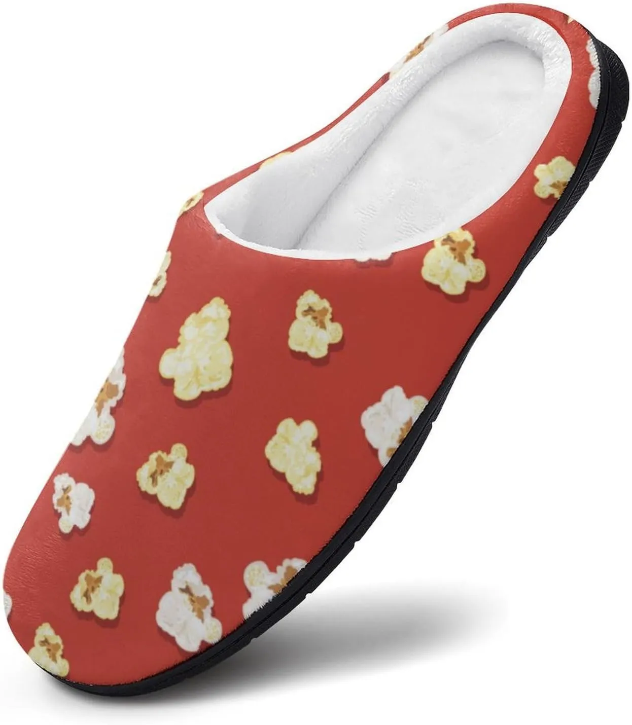 Caramel Popcorn Pattern Slippers for Women Girls Warm Plush Indoor Outdoor Shoes Non Slip
