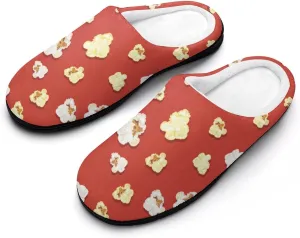 Caramel Popcorn Pattern Slippers for Women Girls Warm Plush Indoor Outdoor Shoes Non Slip