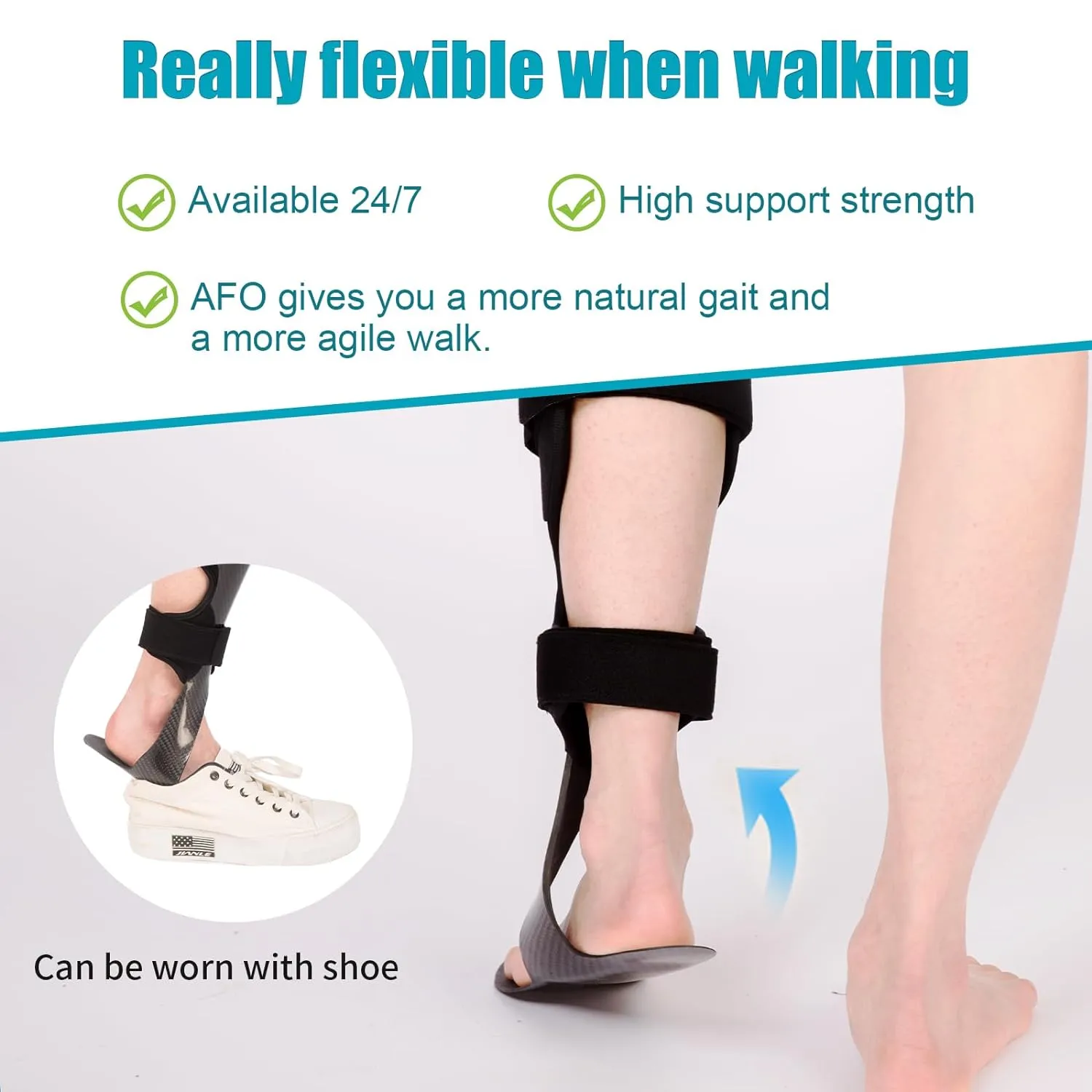 Carbon Fiber AFO Brace Lightweight Ankle Foot Orthosis Foot Drop Brace AFO Rehabilitator for Drop Foot, Stroke, Hemiplegia (M-Left (Carbon Fiber))