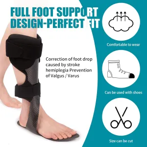 Carbon Fiber AFO Brace Lightweight Ankle Foot Orthosis Foot Drop Brace AFO Rehabilitator for Drop Foot, Stroke, Hemiplegia (M-Left (Carbon Fiber))