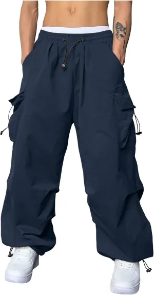 Cargo Pant for Men Casual Work Pant Drawstring Elastic Waist Cotton Stretch Sweatpants with Pockets