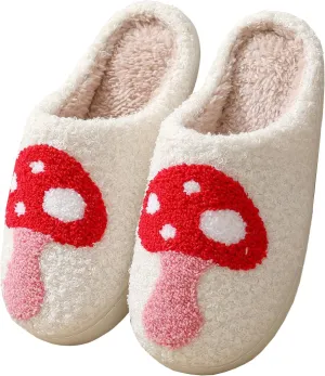 Cartoon Slippers for Womens Mens Cute Cozy Plush Warm Slip-on House Shoes for Indoor and Outdoor Meet Me at Midnight Strawberry Mushroom Evil Eyes Love Heart Slippers