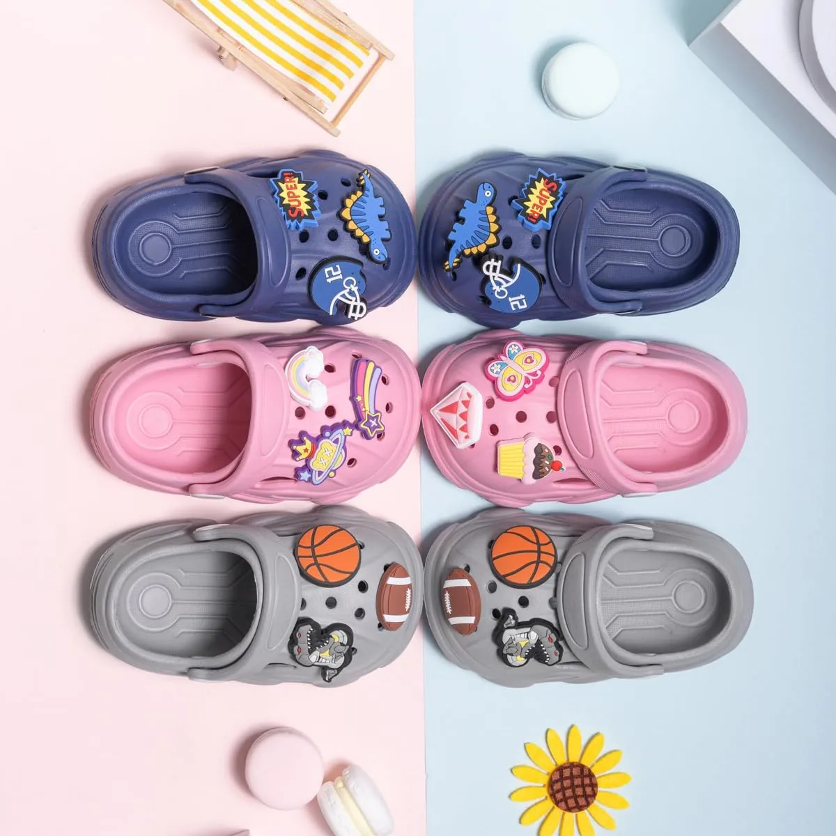 Casazoe Toddler Garden Clogs Boys Girls Cute Water Sandals Kids Slip on Beach Shoes Lightweight Indoor Outdoor Play Shoes Children Comfort Slippers Slides