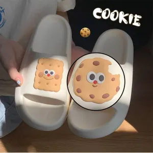 CEINOM Cute Biscuit Pillow slipper cloud slides Cloud Slippers for Women Indoor Outdoor Platform Shoes home house slippers