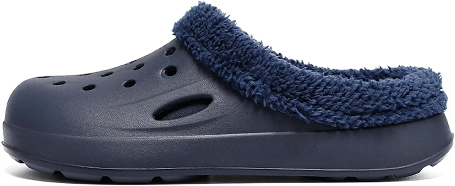 CERYTHRINA Men's Women's Lined Clog Breathable Mesh Lining Indoor Outdoor Walking Garden Clogs Winter Slippers