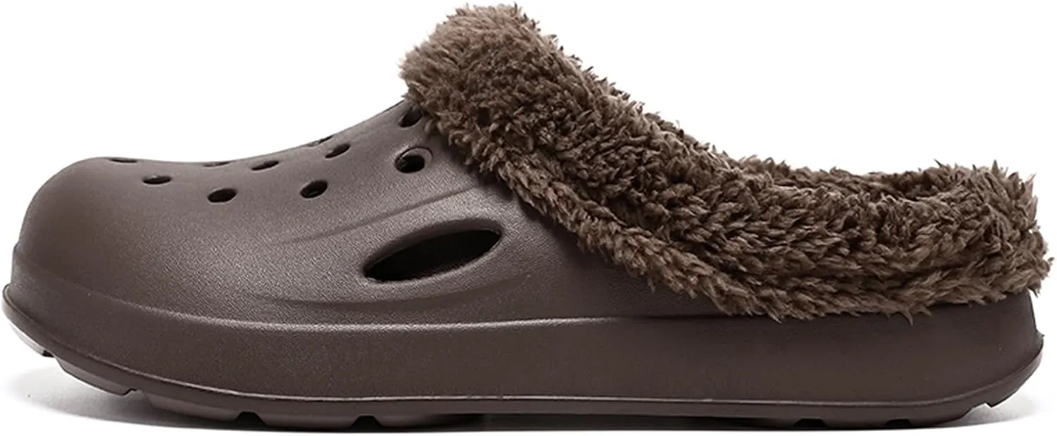 CERYTHRINA Men's Women's Lined Clog Breathable Mesh Lining Indoor Outdoor Walking Garden Clogs Winter Slippers