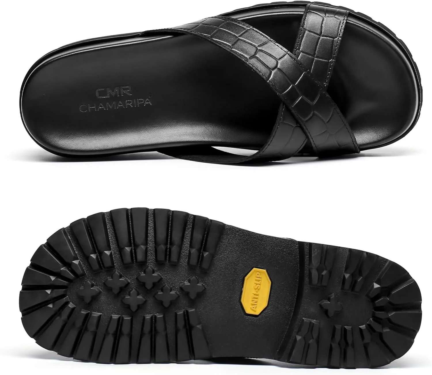 CHAMARIPA Fisherman Sandals Elevator Shoes Mens Leather Height Increasing Casual H81D15D192D