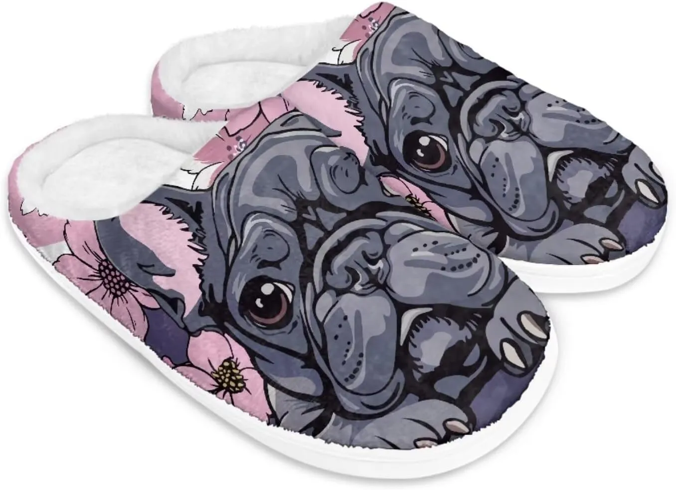 chaqlin Dog House Slipper Fuzzy Sandals Furry Womens Bedroom Flannel Fur Lined Anti Skid Thick Sole Slippers Outdoor