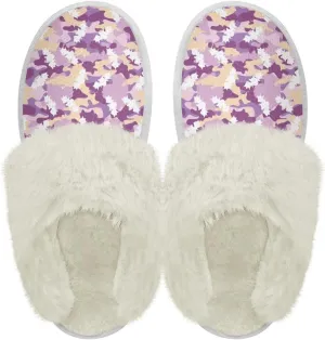 chaqlin Fuzzy Plush Slipper with Fur Edge Unisex's Bedroom House Cozy Soft Memory Foam Slippers Winter Warm Anti Slip Thick Sole Slippers Casual Outdoor Indoor