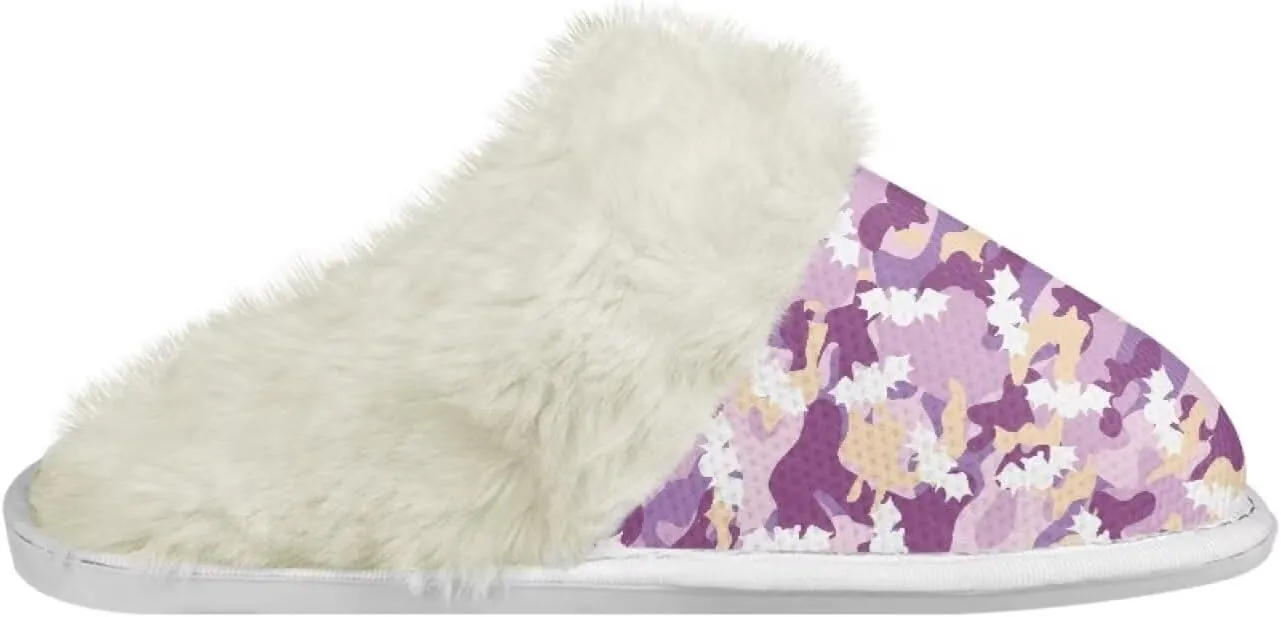 chaqlin Fuzzy Plush Slipper with Fur Edge Unisex's Bedroom House Cozy Soft Memory Foam Slippers Winter Warm Anti Slip Thick Sole Slippers Casual Outdoor Indoor