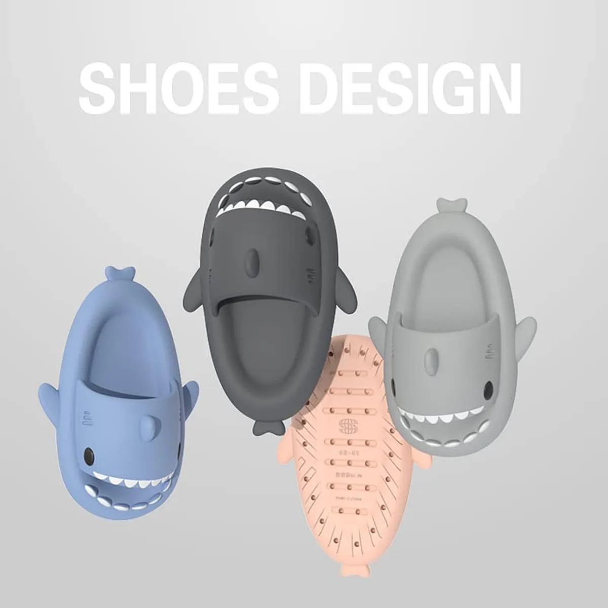 ChayChax Boys Girl Cloud Shark Slides Non-Slip Novelty Open Toe Sandals Extremely Comfy Cushioned Thick Sole Cute Cartoon Shower Slippers Indoor & Outdoor