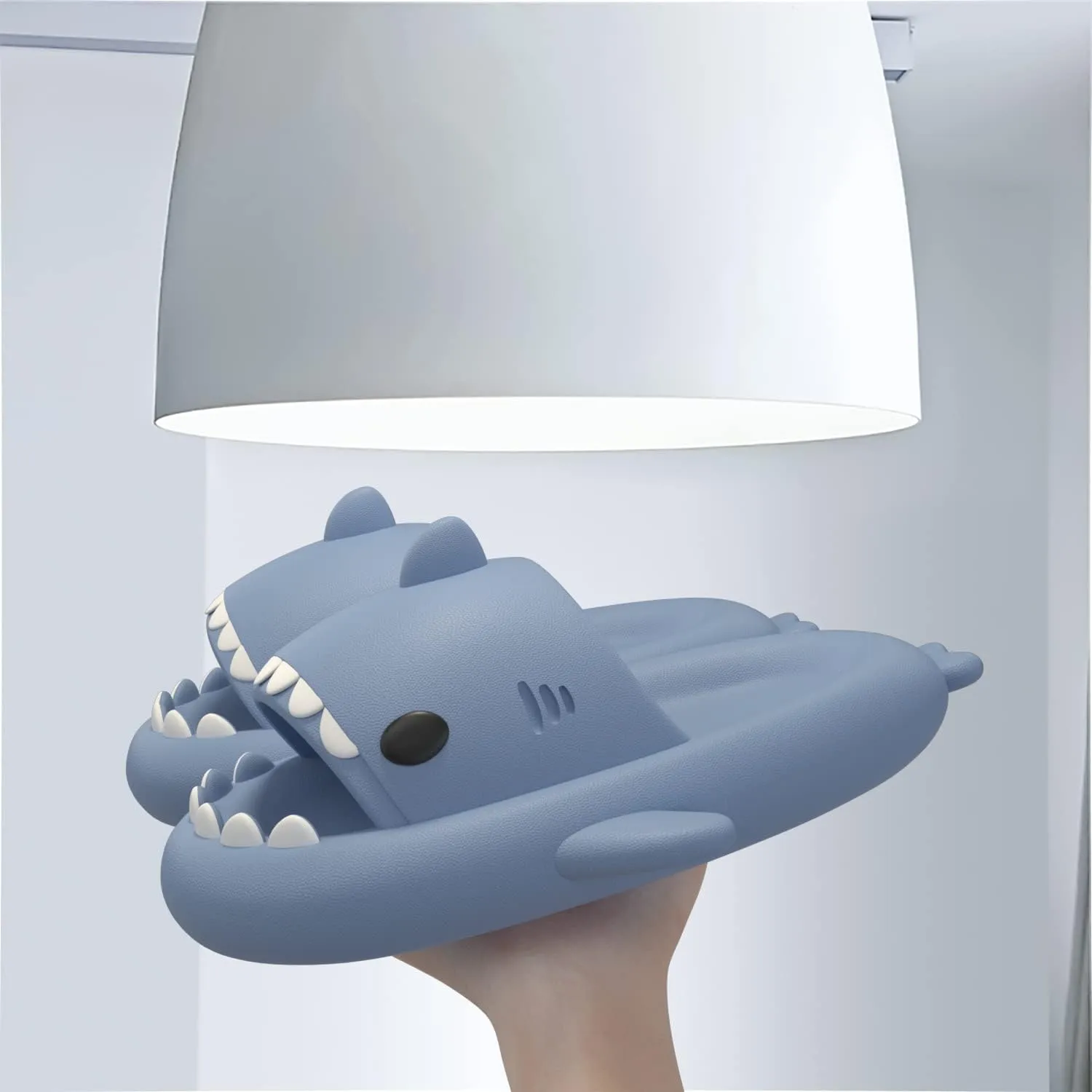 ChayChax Boys Girl Cloud Shark Slides Non-Slip Novelty Open Toe Sandals Extremely Comfy Cushioned Thick Sole Cute Cartoon Shower Slippers Indoor & Outdoor