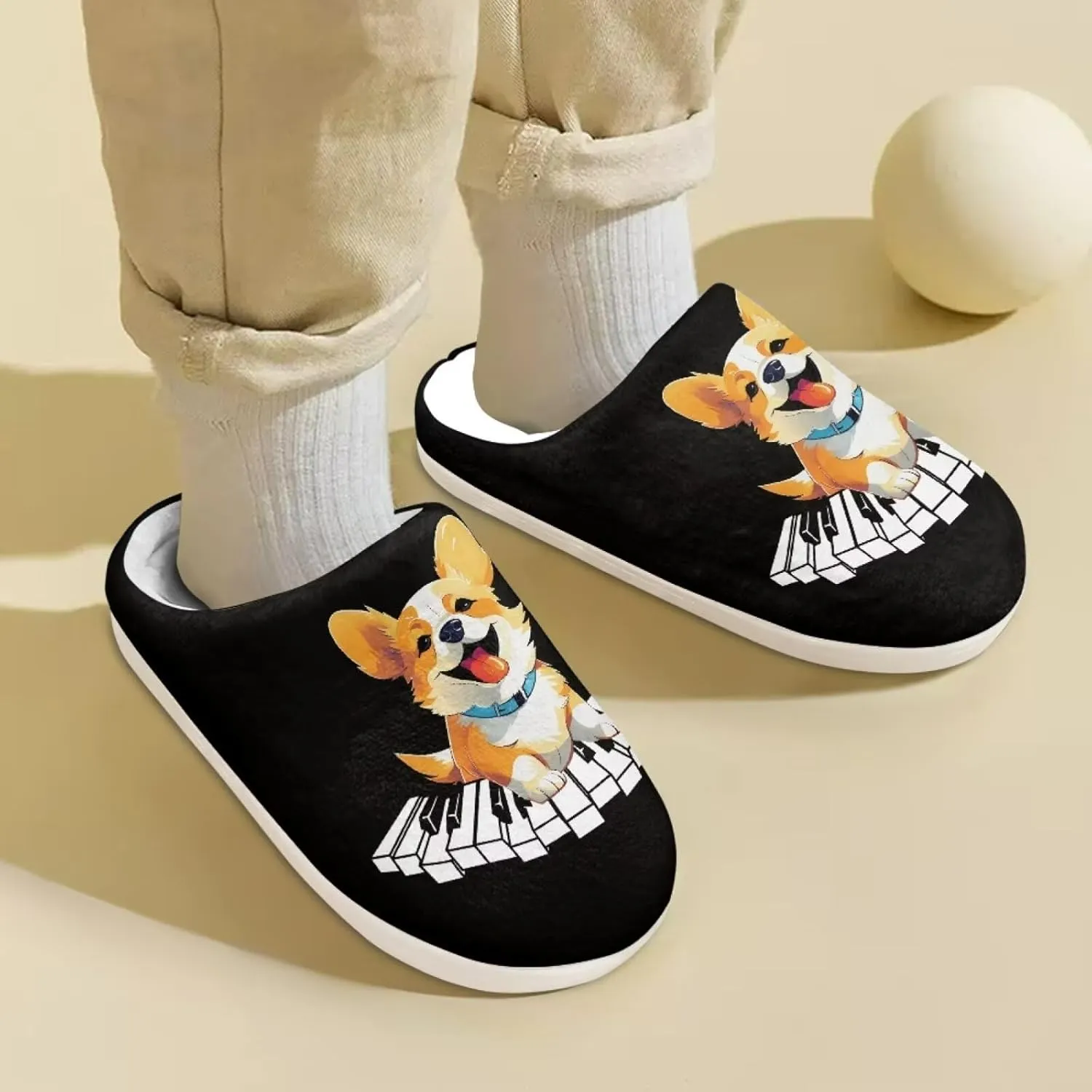 Child Plush Slip on House Slipper Plush Cozy Warm Slippers with Memory Foam