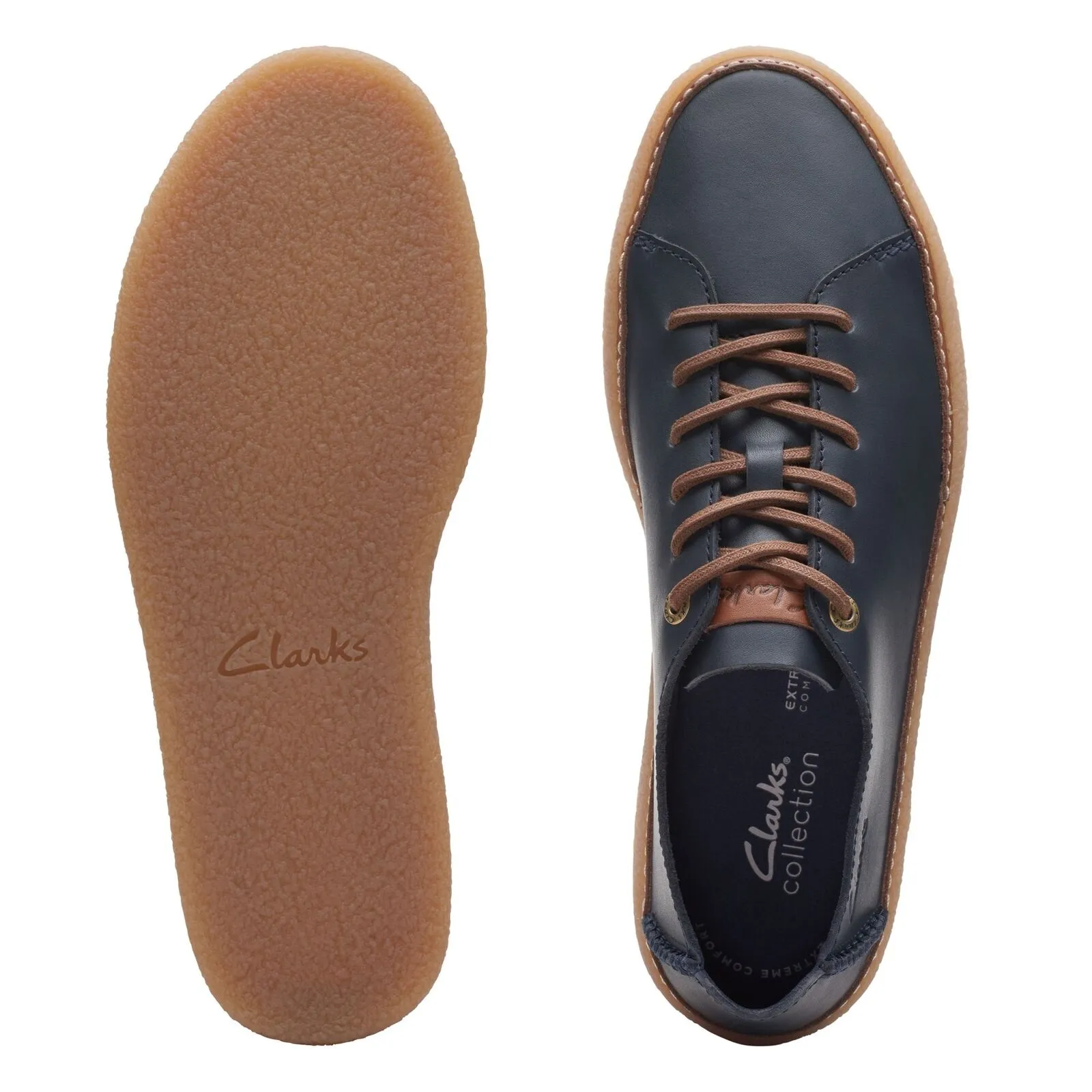 Clarks Men's Oakpark Low Navy Leather