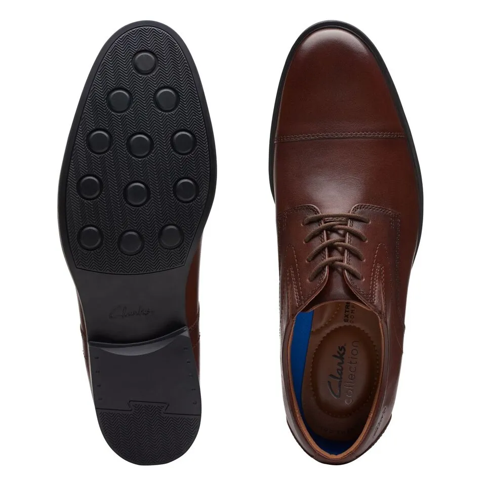 Clarks Men's Whiddon Cap Mahogany Leather 26174471