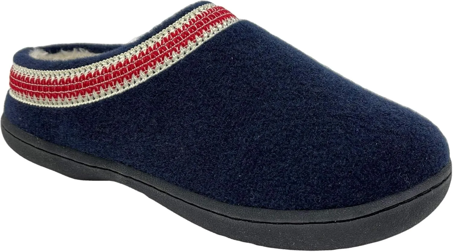 Clarks Womens Wool Felt Clog Slippers JMH1319T - Warm Cozy Plush Faux Fur Lined - Indoor Outdoor House Slipper for Women