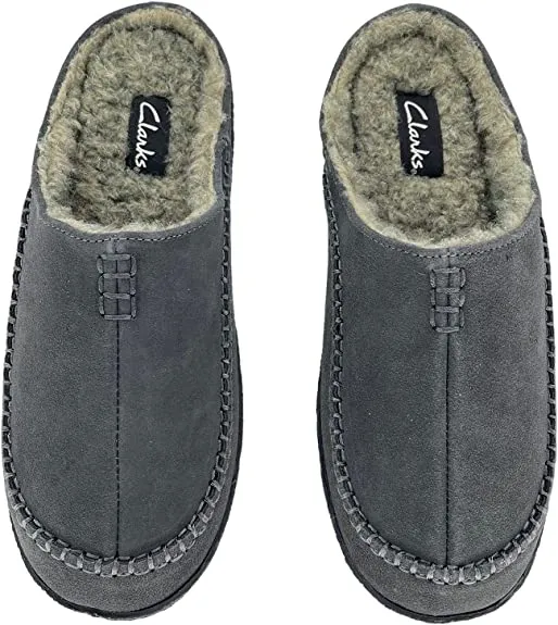 Clogs Lined Baseball Clarks Verified Sherpa Toe Grey Stylish Suede Worldwide shipping Rounded Stiching Plush