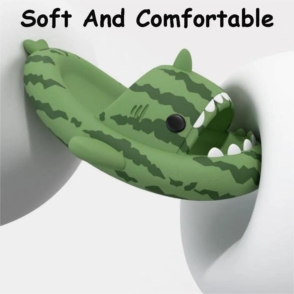Cloudy Shark Slides, Halloween Christmas Shark Slippers, 3D Cartoon Spooky Shark Slides Glow in the Dark for Men Women