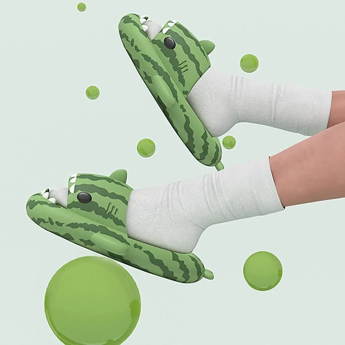 Cloudy Shark Slides, Halloween Christmas Shark Slippers, 3D Cartoon Spooky Shark Slides Glow in the Dark for Men Women