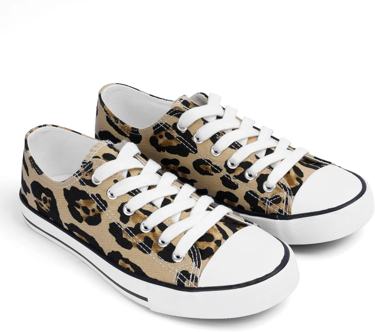 Colgo Women's Canvas Shoes, Lace-Up Low-Top Comfortable Breathable Sneakers for Women, Non-Slip Fashion Flats