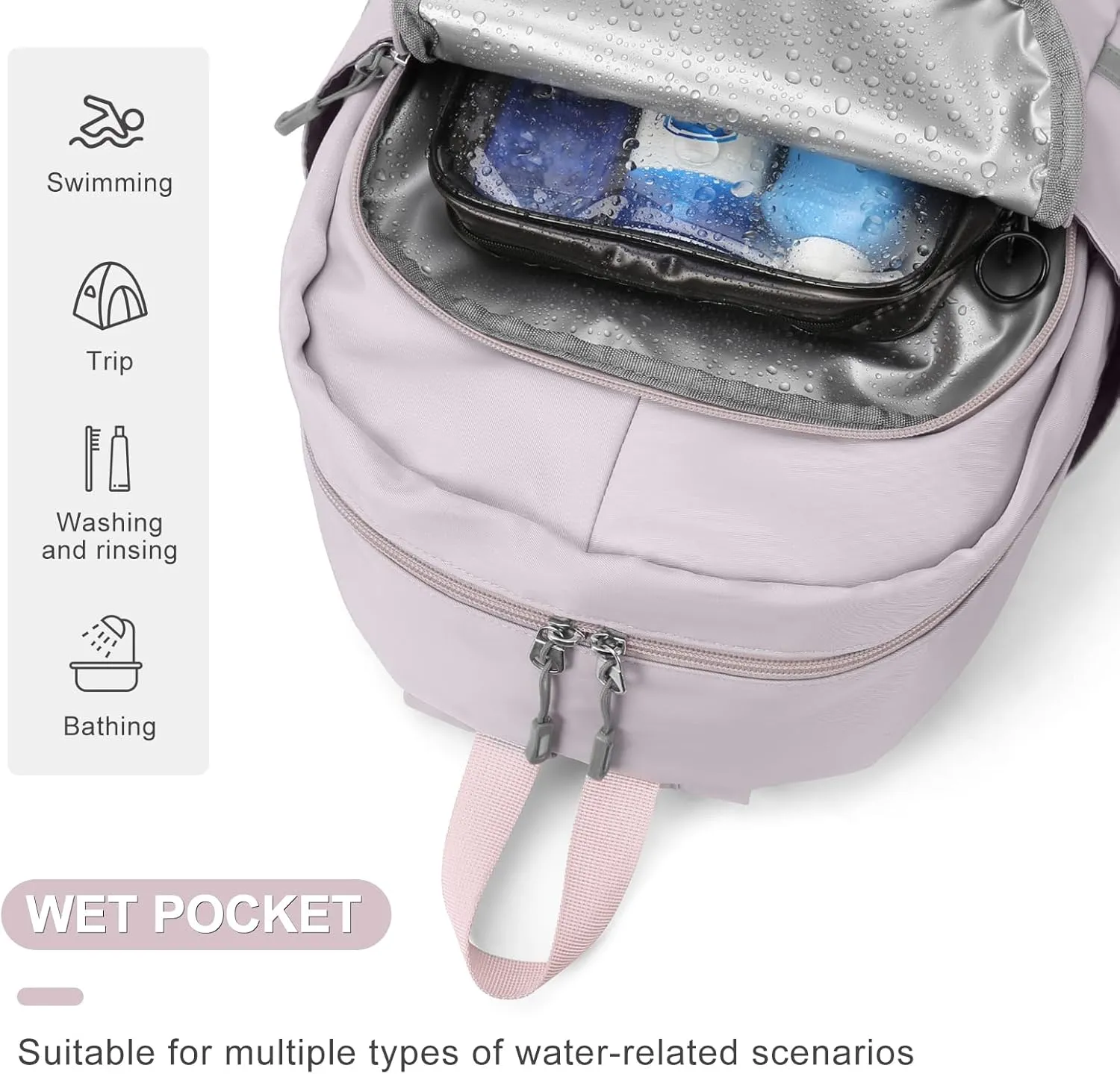 Coofay Small Gym Bag for Women - Waterproof, Lightweight Travel Backpack with Shoe Compartment