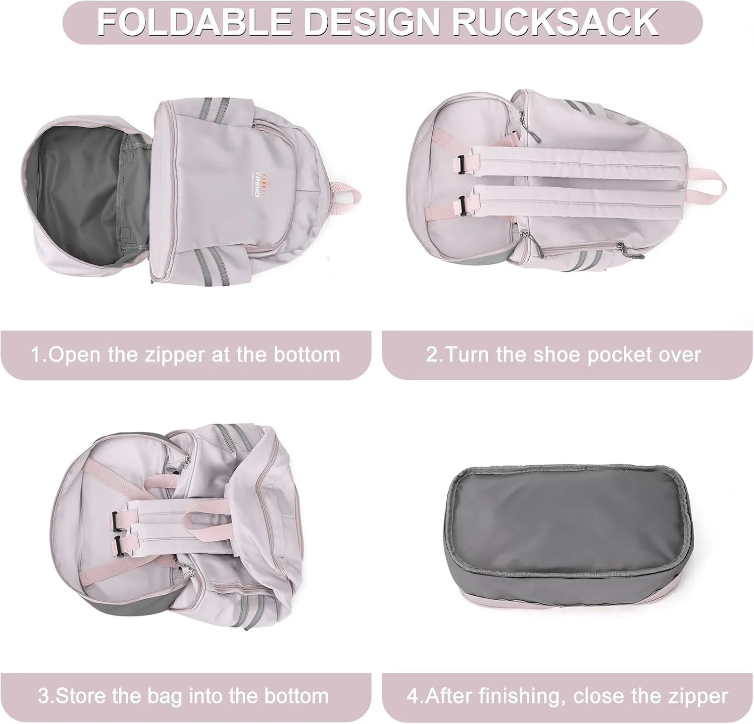 Coofay Small Gym Bag for Women - Waterproof, Lightweight Travel Backpack with Shoe Compartment