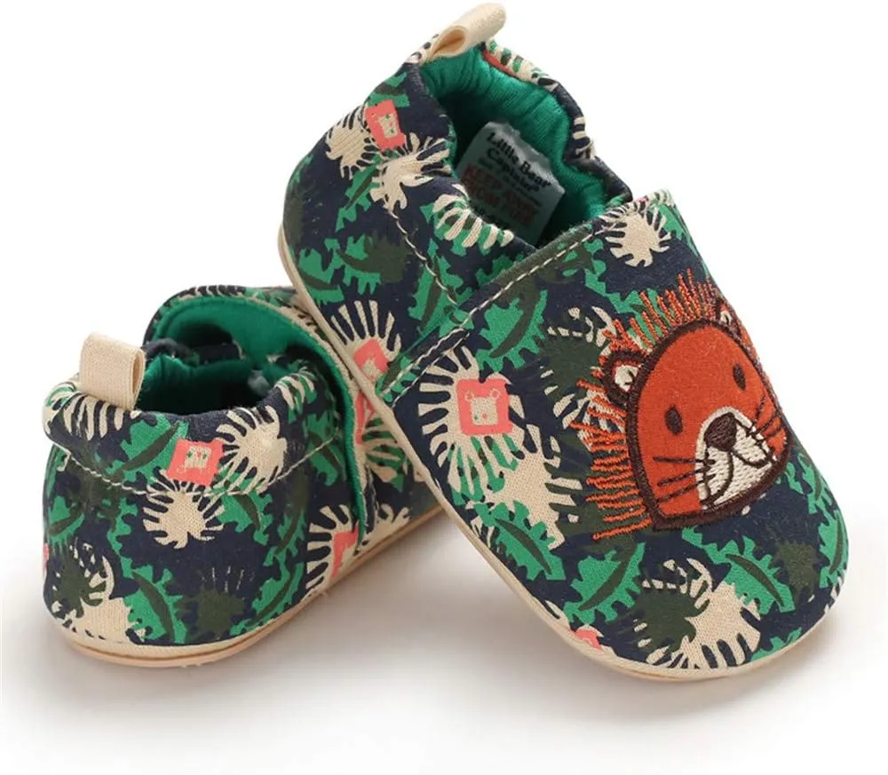 COSANKIM Infant Baby Boys Girls Slipper Soft Sole Non Skid Sneaker Moccasins Toddler First Walker Cirb House Shoes
