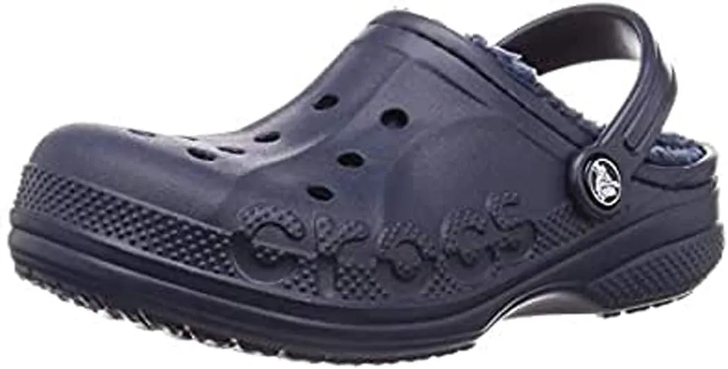 Crocs Kids' Baya Lined Clog | Kids' Slippers, Navy/Navy, 1 Little Kid