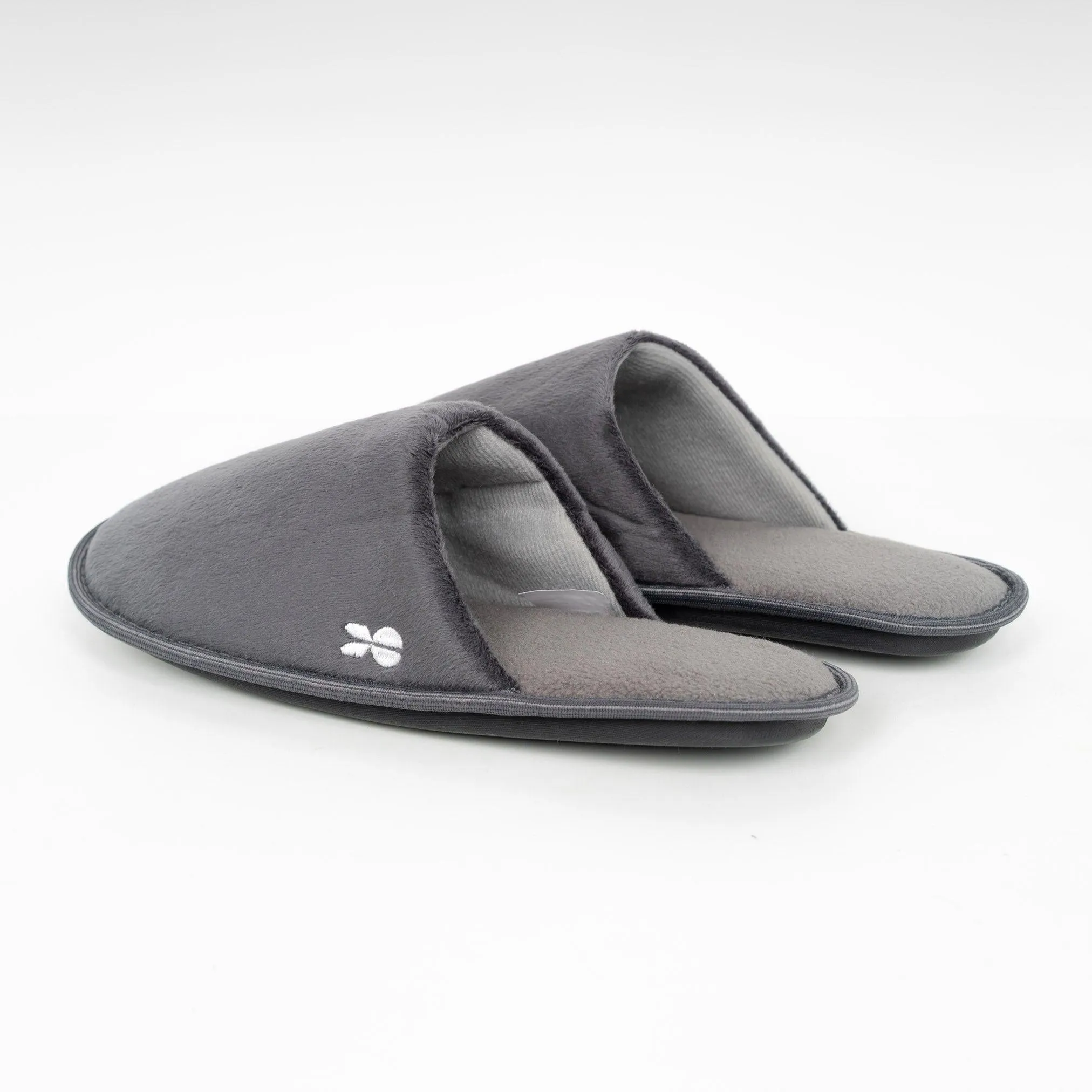 Crosshatch Mens Slipfort Slippers Charcoal