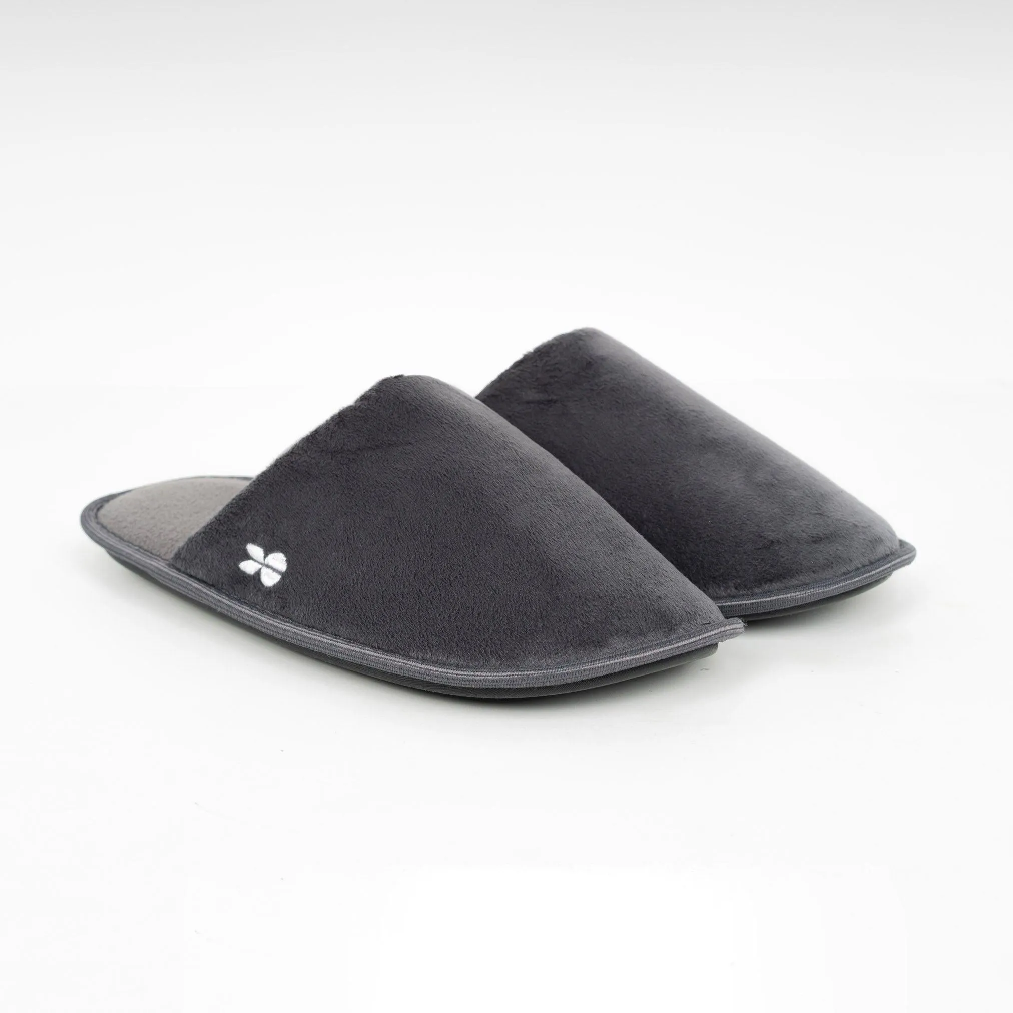 Crosshatch Mens Slipfort Slippers Charcoal