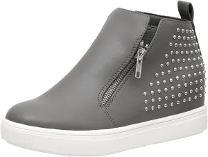 CUSHIONAIRE Women's Hollywood studded Hidden Wedge sneaker  Memory Foam
