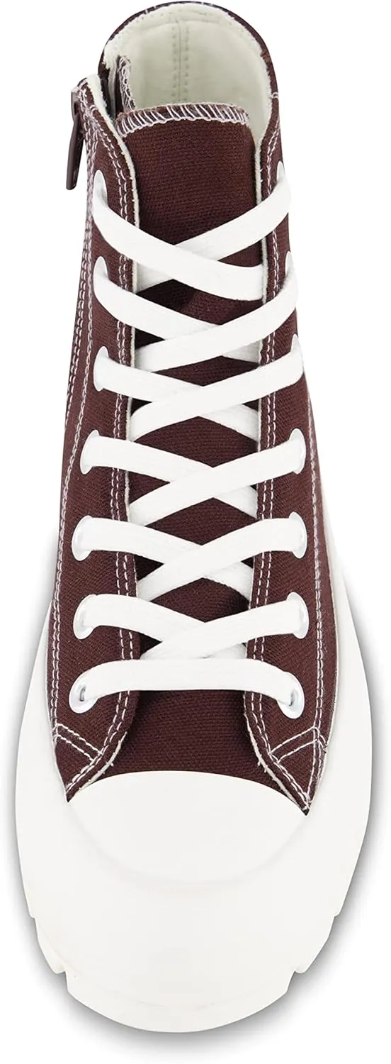CUSHIONAIRE Women's Vespa high top Canvas Sneaker  Memory Foam and Side Zipper